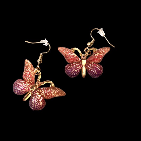 Gimefive Jewelry - Gimefive Butterfly Acrylic Earrings Women's Red/Pink